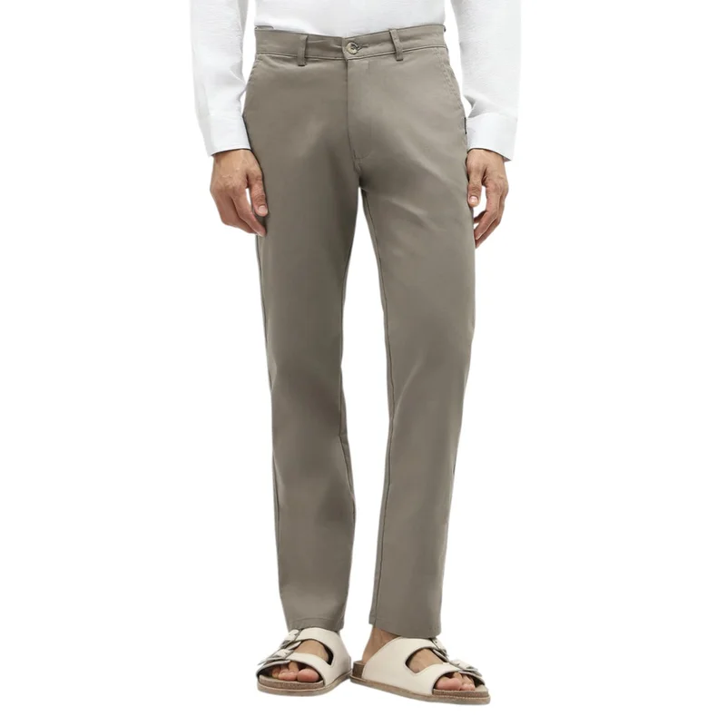 Urbano Fashion  Urbano Fashion Men's Dark Grey Cotton Slim Fit Casual Chinos Trousers Stretch for Men | Best Price UAE